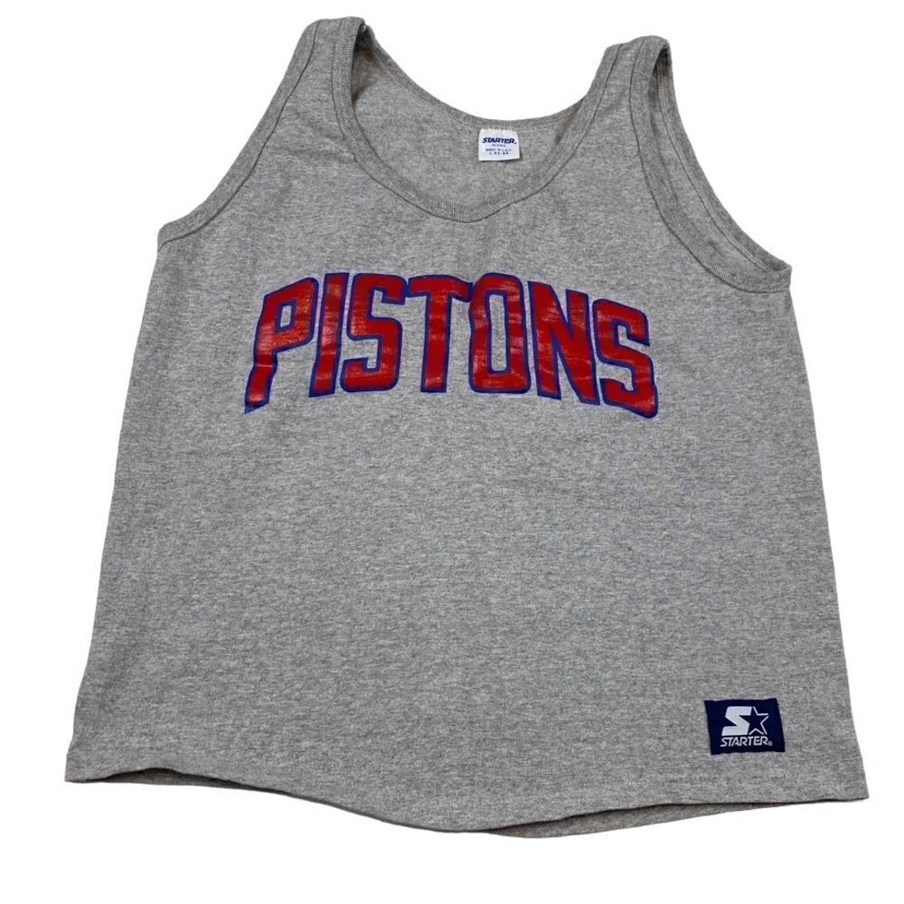 Vintage Starter Pistons Tank Top NBA Basketball Large